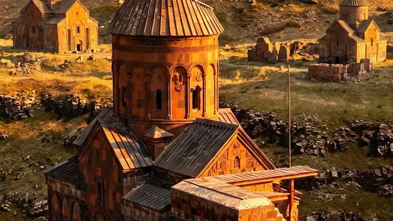 Armenian church ruins at Ani in golden light on an eight-day eastern Turkey tour that includes a Gobekli Tepe tour stop