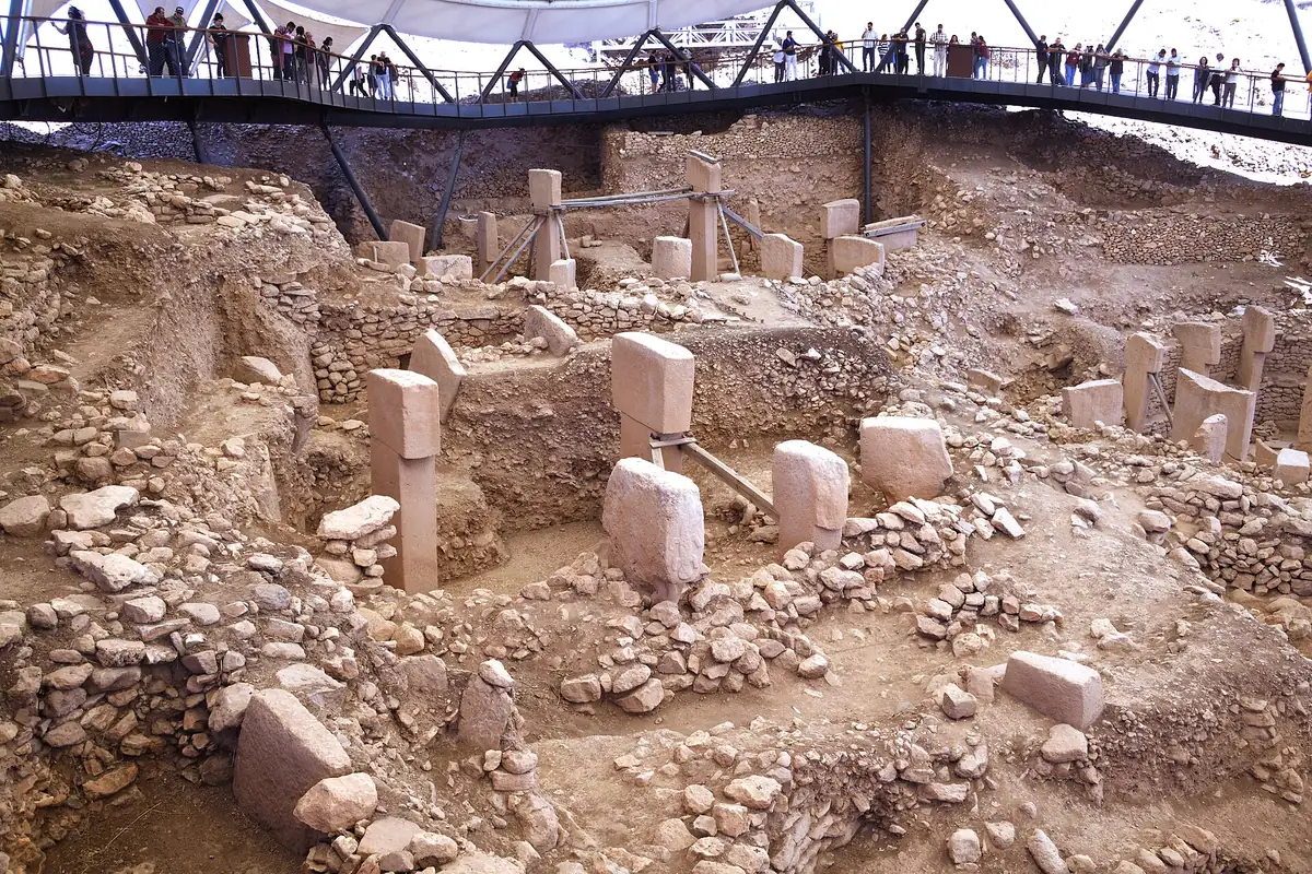 Visitors on the walkway above Enclosure B at Göbekli Tepe, the site every Göbekli Tepe tour visits